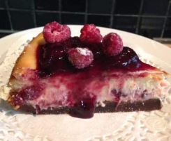 Christmas White Chocolate, Black Cherry & Raspberry Cheesecake