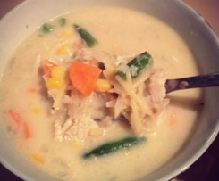 Green curry chicken noodle soup