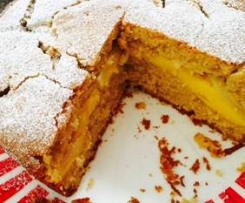 Apple and custard tea cake