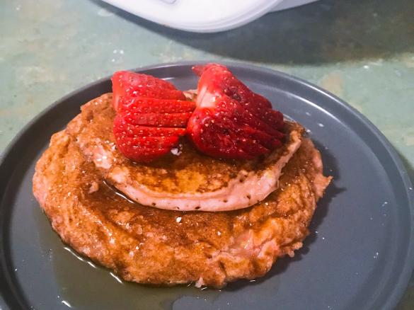 Strawberry and pear pancakes