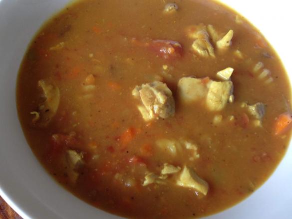 Curried chicken and Pasta Soup