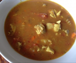 Curried chicken and Pasta Soup