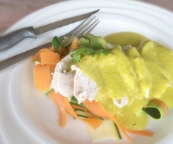 Paleo All In One Two Course Meal - Creamy Pumpkin Soup, Chicken and Vegetables with Spicy Pumpkin Sauce.  