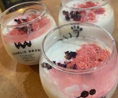 Raspberry lychee rose yogurt drink