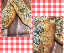 Turkish Pide with cheese and onion