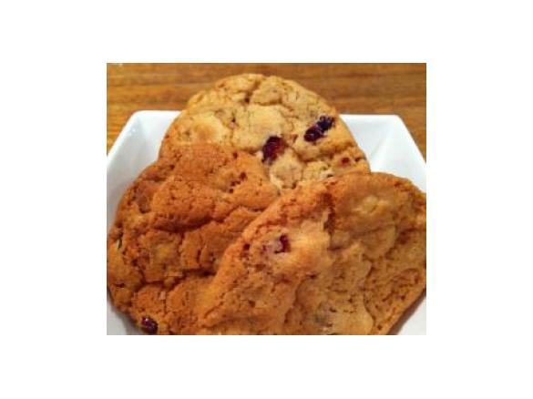 Macadamia, White Chocolate and Cranberry Cookies