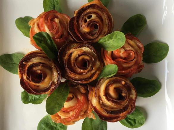 Valentine's Pizza Roses