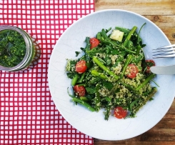 Quinoa & Spring Vegetable Salad with Kale Pesto