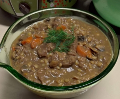 Beef with Mushrooms and Pearl Barley