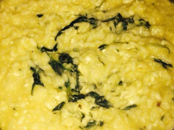 Haloumi Spinach Risotto