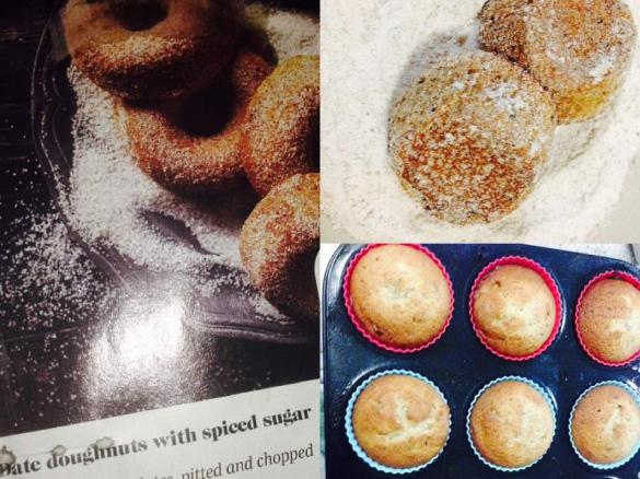 date doughnuts with spiced sugar