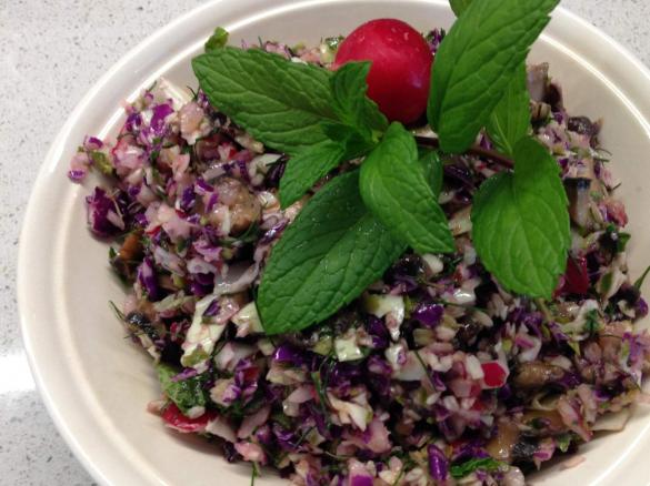 Herb, Cabbage & Mushroom Salad