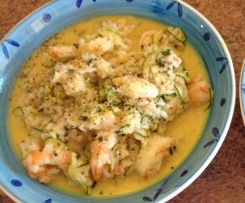 Garlic prawn risotto for 2