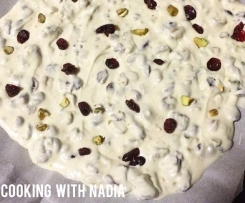 Cranberry, Pistachio and White Chocolate Bark