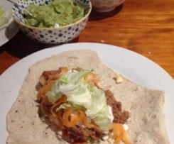 Spelt & Buckwheat flour tortillas with chilli con carne