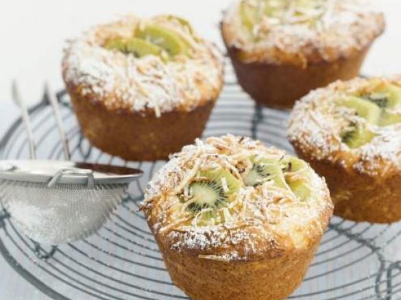 Kiwifruit, Lime and Coconut Muffins