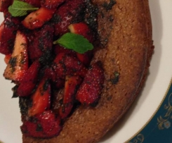 Rich Chocolate Cake with Strawberries and Minted Sugar Converted from Delicious Magazine Oct. 2013 