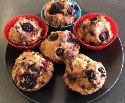 Blueberry Rasperry Muffins with Aquafaba - Jolanta's version
