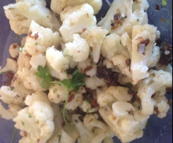 Cauliflower salad with olive dressing