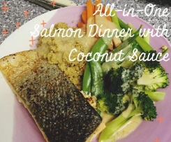 All-In-One Salmon Dinner with Coconut Sauce