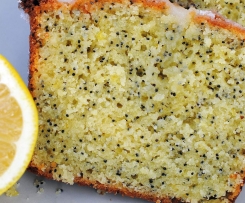 Glazed lemon poppyseed cake