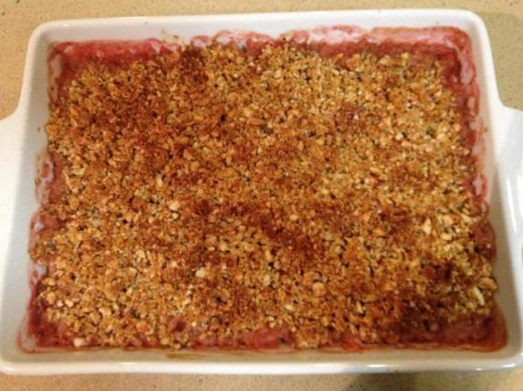 Gluten Free Rhubarb and Pear crumble