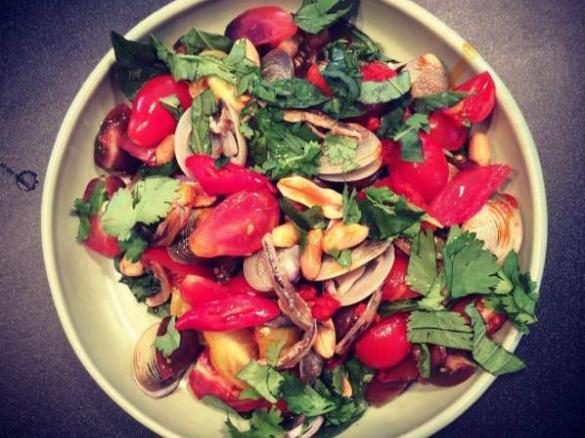 Bloody Caesar and Clam Salad