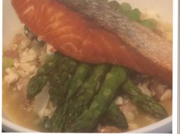 LCHF Bacon and Mushroom Cauliflower Risotto