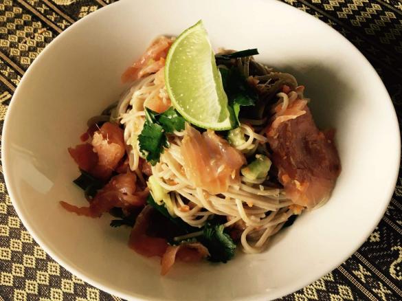 Smoked Salmon Soba Noodle Salad