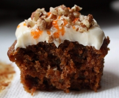 Carrot & Walnut Muffins with Cream Cheese Frosting