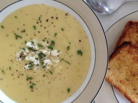 Parsnip & Potato Soup with Feta