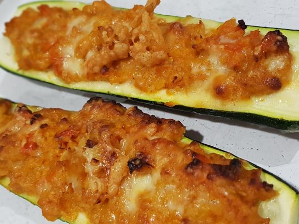 Chickpea stuffed zucchini