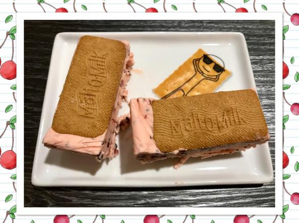 Cherry ripe ice-cream slice