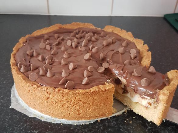 Crostata ricotta with Nutella and choc chips