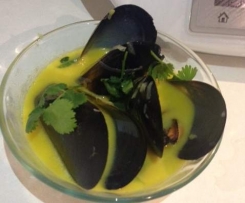 Curried Corriander mussels
