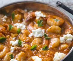 PRAWN SAGANAKI WITH FETA - INDIAN STYLE