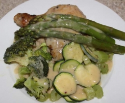 Varoma Herb & Mustard Chicken with Steamed Greens