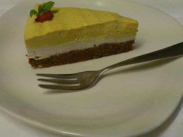 Mango and Vanilla Bean Raw Cheesecake