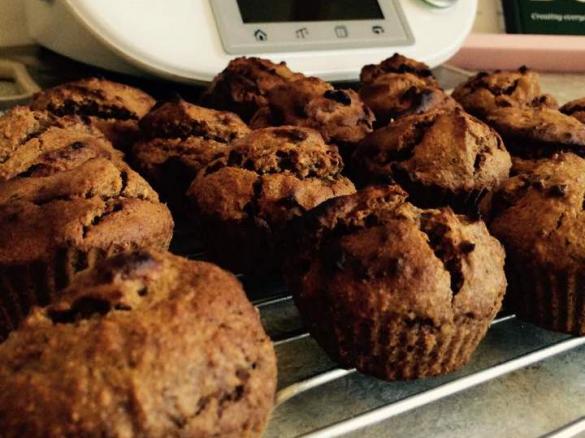 Banana, oat, almond and date muffins