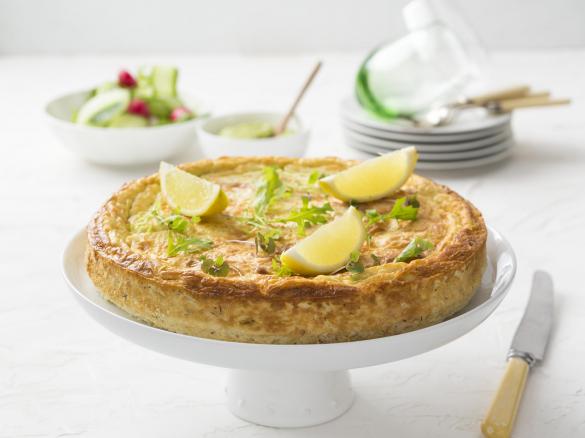 Baked salmon cheesecake