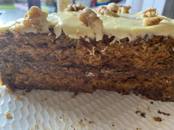 Fig and Walnut Carrot Cake with Caramilk Cream Cheese Icing