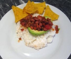 Vegetarian Chilli in Avocado