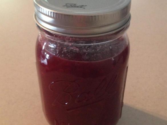 Plum and raspberry jam