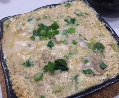 Chinese steamed egg and pork mince