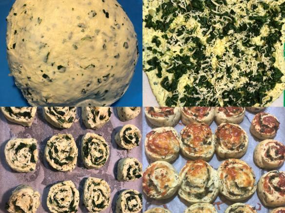 Spinach and cheese scrolls