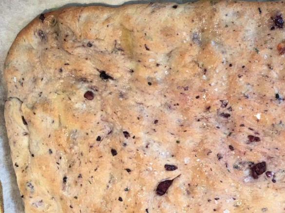 Garlic, Rosemary, Olive Focaccia Bread