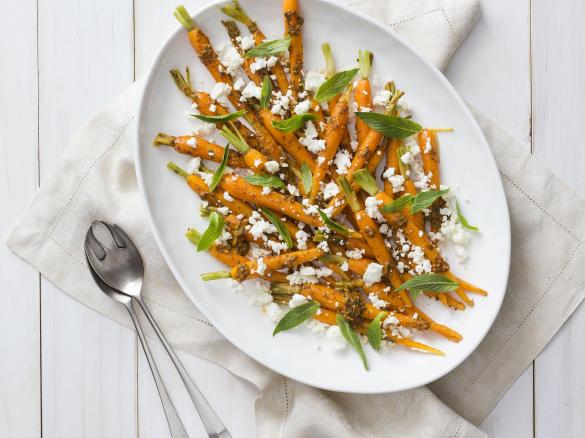 Carrot, feta and mint salad