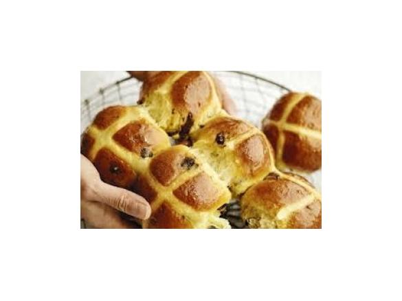 Orange choc chip hot cross buns