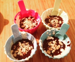 Peanut butter mousse with a chocolate glaze