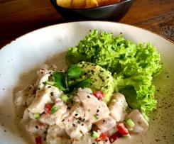 Ceviche with avocado mousse